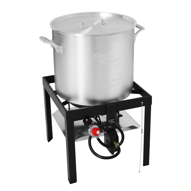 Creole Feast Seafood Boiling Kit With Strainer, Outdoor Aluminum